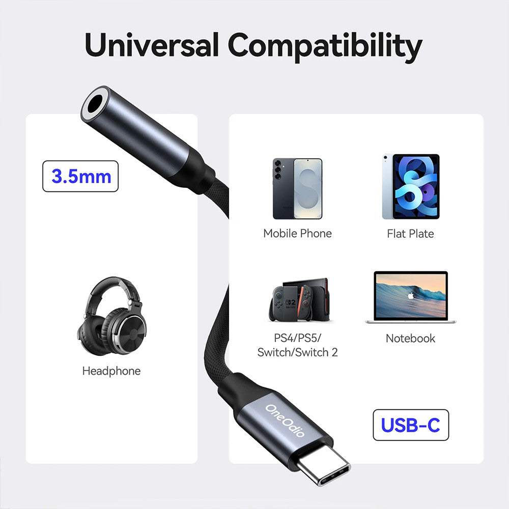 OneOdio KT21 Type C to 3.5mm DAC Adapter