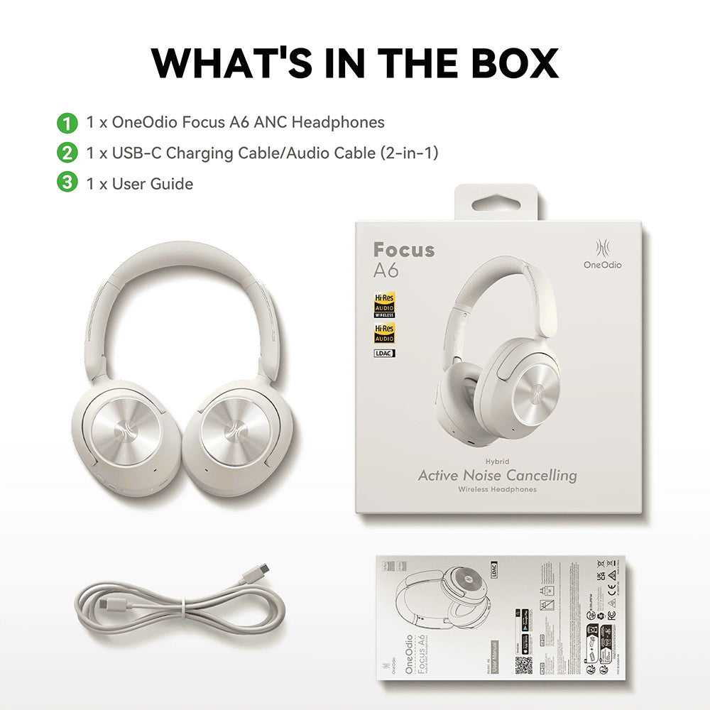 OneOdio Focus A6 Over-ear Hybrid ANC Headphones