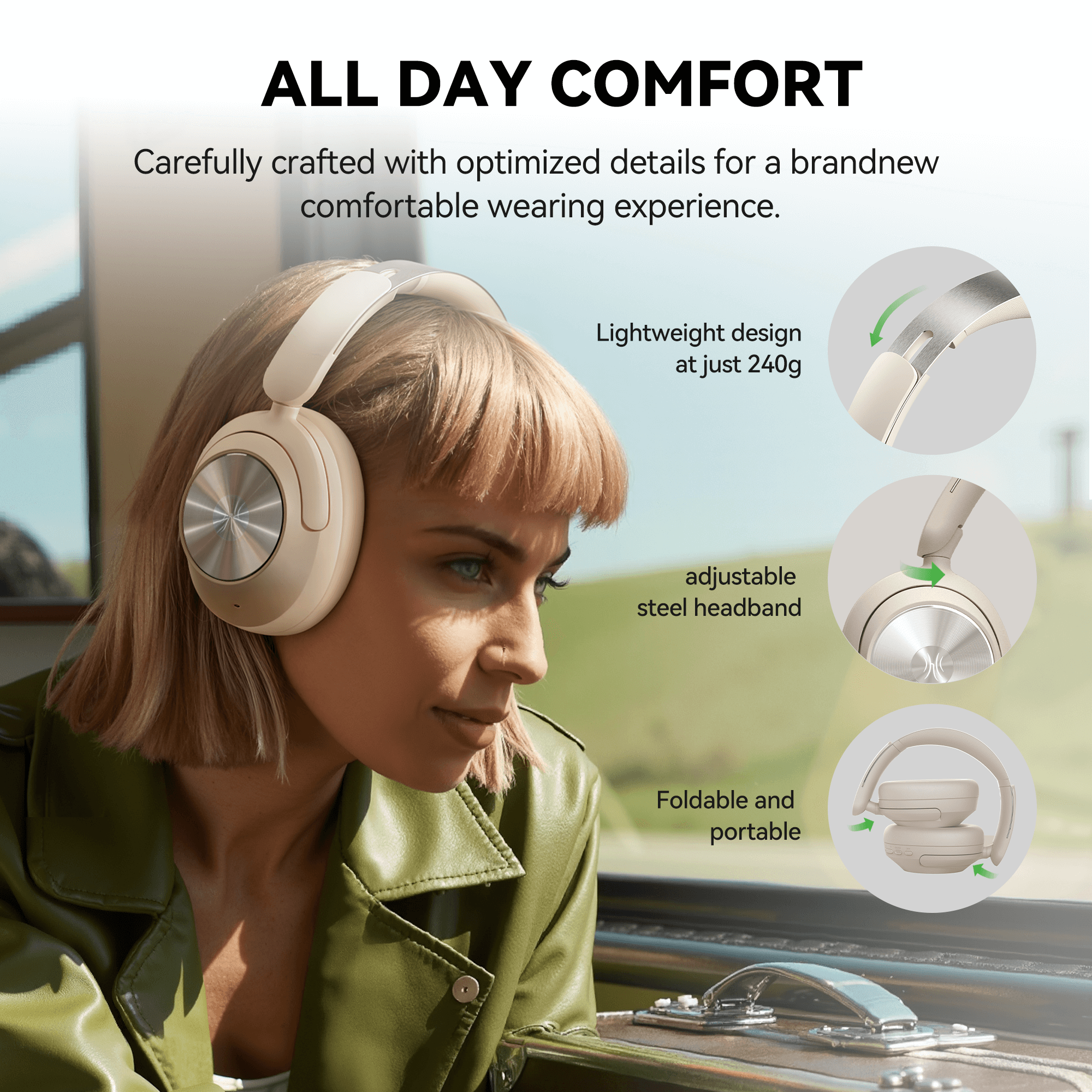 OneOdio Focus A6 Over-ear Hybrid ANC Headphones