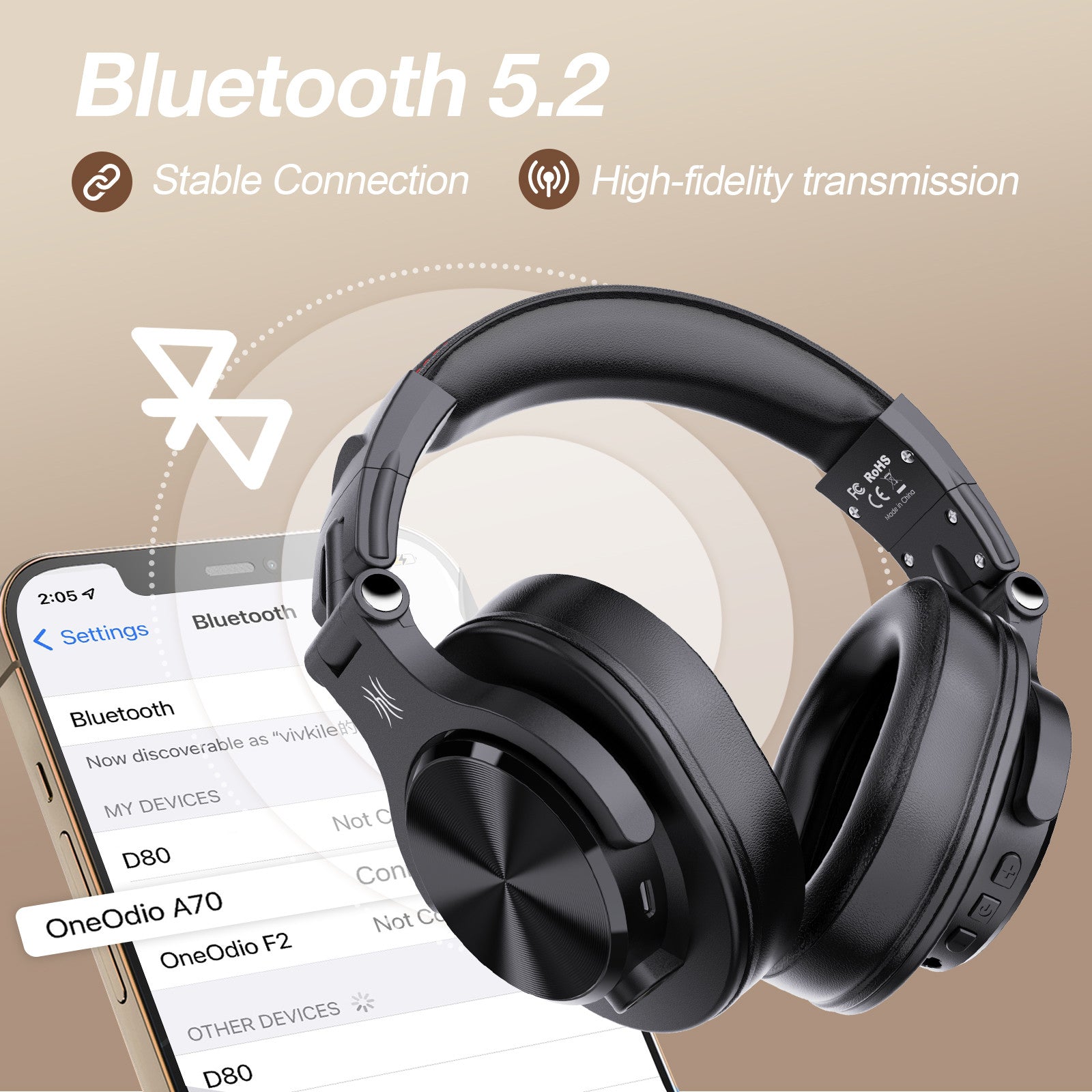 OneOdio® A70 Bluetooth & Wired Headphones, Critically Acclaimed